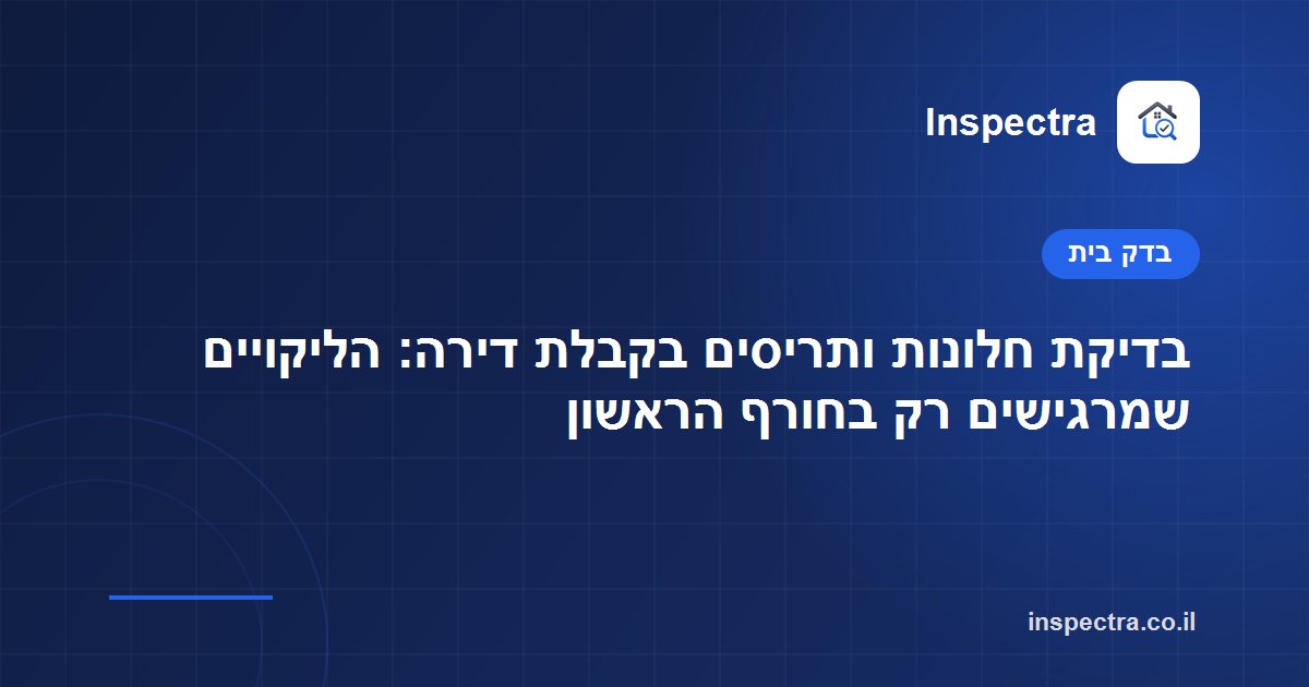 בדיקת חלונות ותריסים בקבלת דירה: הליקויים שמרגישים רק בחורף הראשון