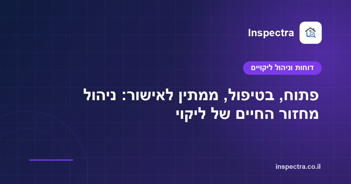 פתוח, בטיפול, ממתין לאישור: ניהול מחזור החיים של ליקוי