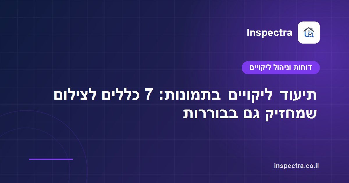 תיעוד ליקויים בתמונות: 7 כללים לצילום שמחזיק גם בבוררות