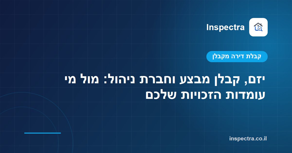 יזם, קבלן מבצע וחברת ניהול: מול מי עומדות הזכויות שלכם