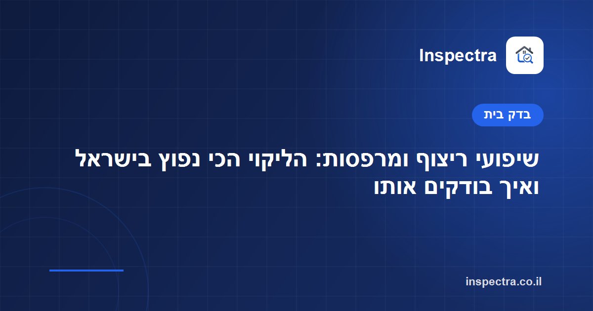 שיפועי ריצוף ומרפסות: הליקוי הכי נפוץ בישראל ואיך בודקים אותו