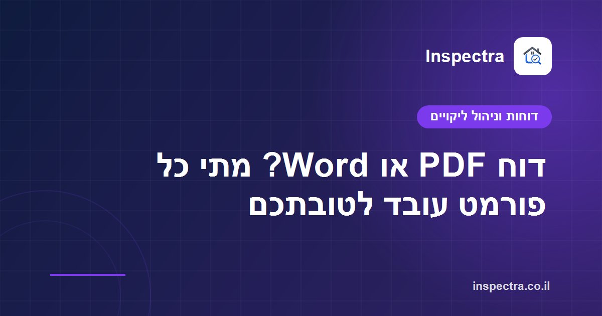 דוח PDF או Word? מתי כל פורמט עובד לטובתכם