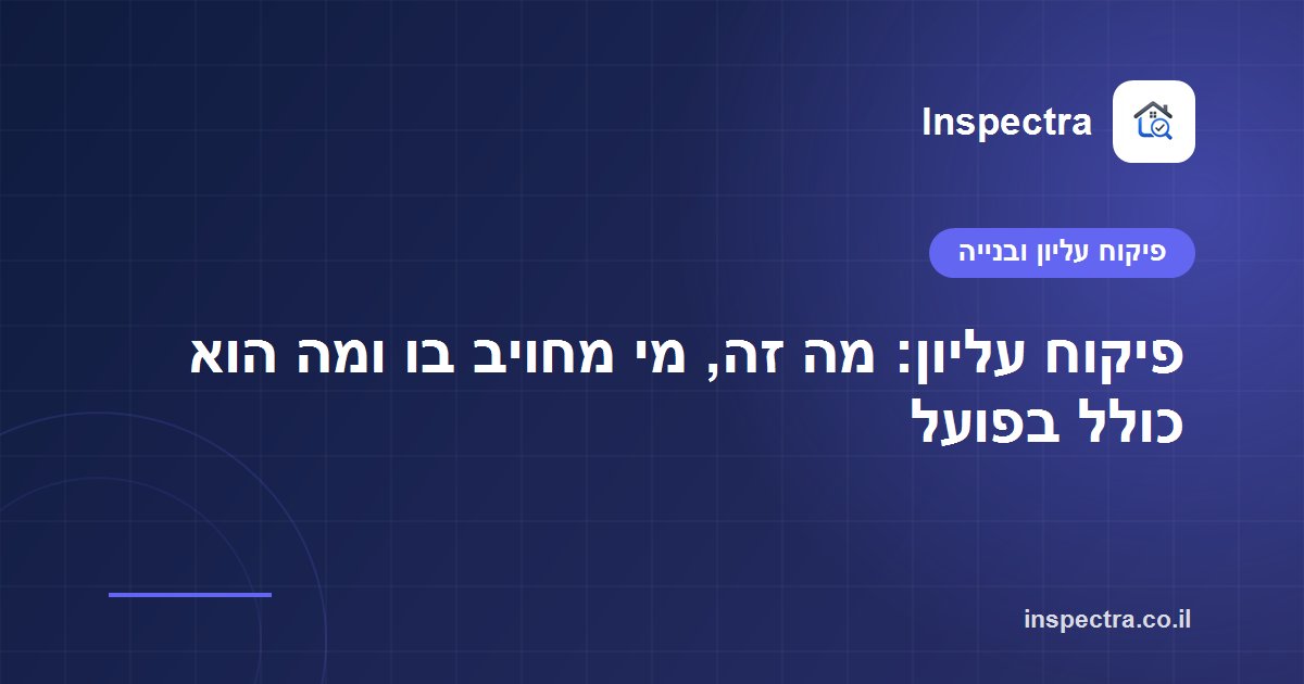 פיקוח עליון: מה זה ומי מחויב בו