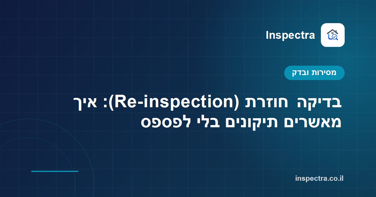 בדיקה חוזרת (Re-inspection): איך מאשרים תיקונים בלי לפספס