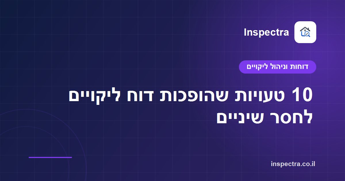 10 טעויות שהופכות דוח ליקויים לחסר שיניים