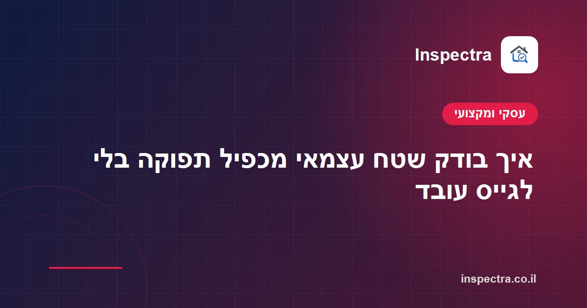 איך בודק שטח עצמאי מכפיל תפוקה בלי לגייס עובד