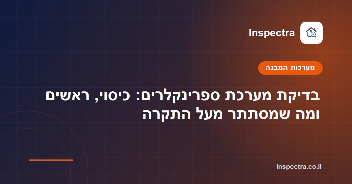 בדיקת מערכת ספרינקלרים: כיסוי, ראשים ומה שמסתתר מעל התקרה
